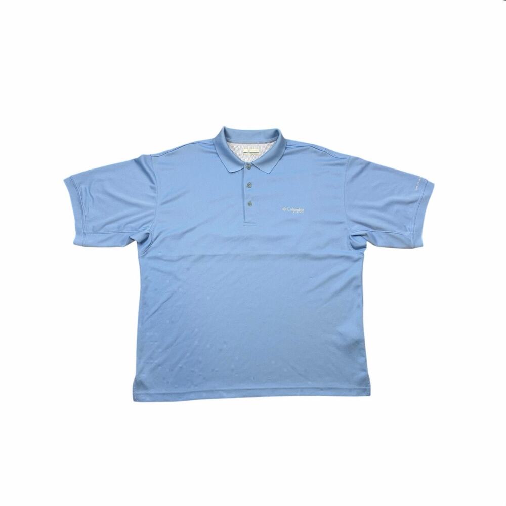 Columbia PFG Perfect Cast Polo Blue Performance Fishing Gear Large